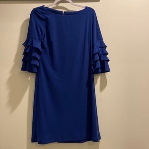 Gabby Skye Royal Blue A Line Work/Church/wedding Dress with Fun Sleeves sz.6